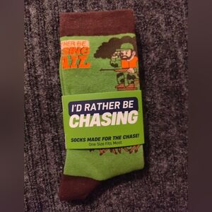 I'd Rather Be chasing Hunting" socks